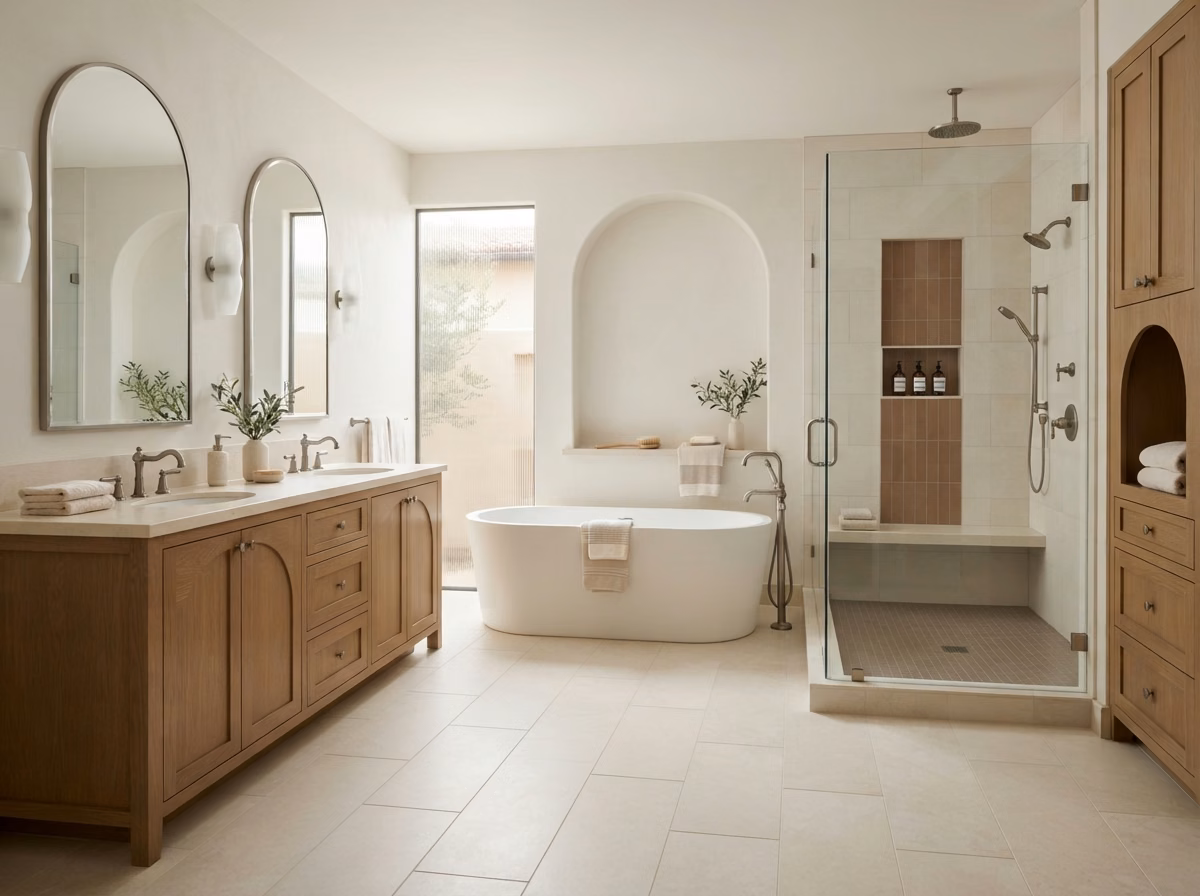 Finished Luxury Bathroom Remodel in Orange County.