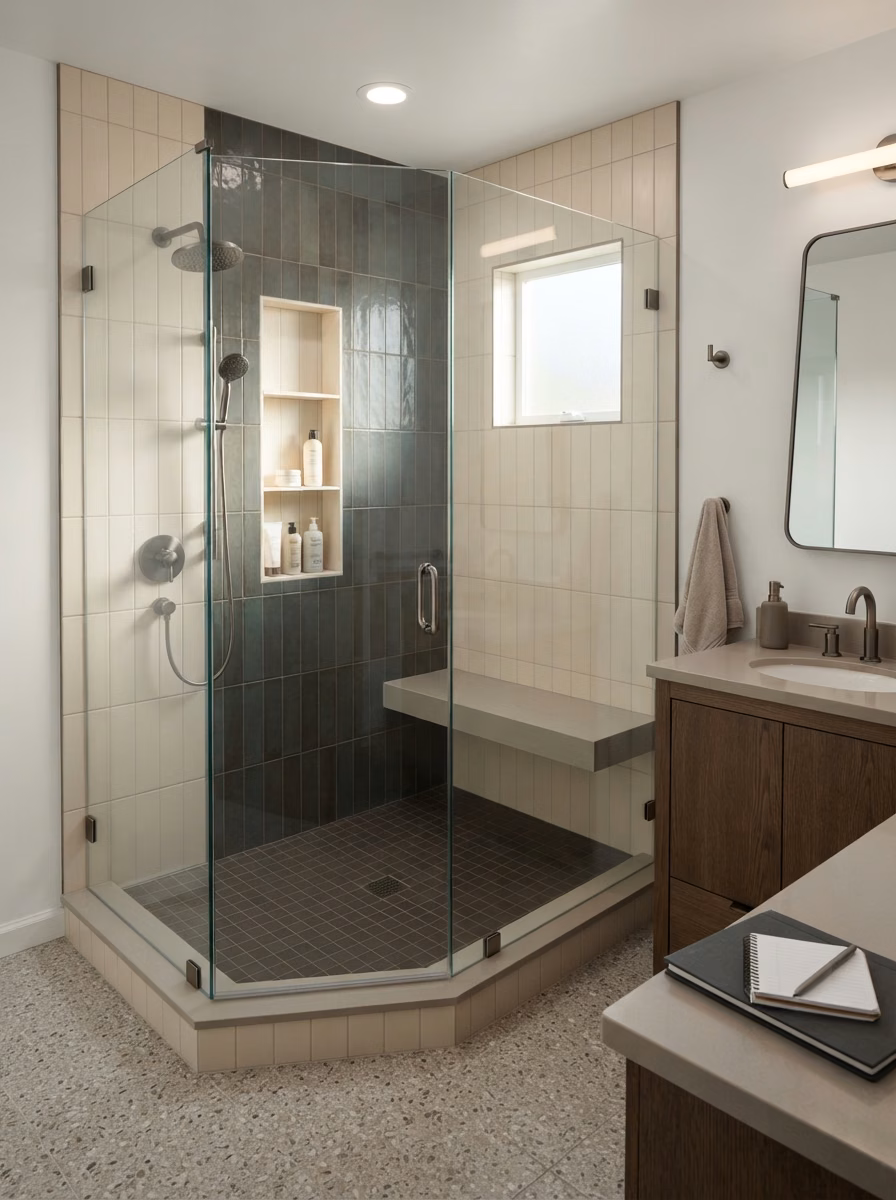 Bathroom Remodel Pricing Note Bottom in Orange County.
