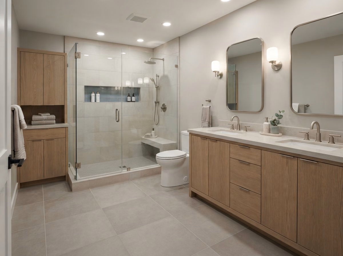 Mid Range Bathroom Remodel Cost in Orange County.
