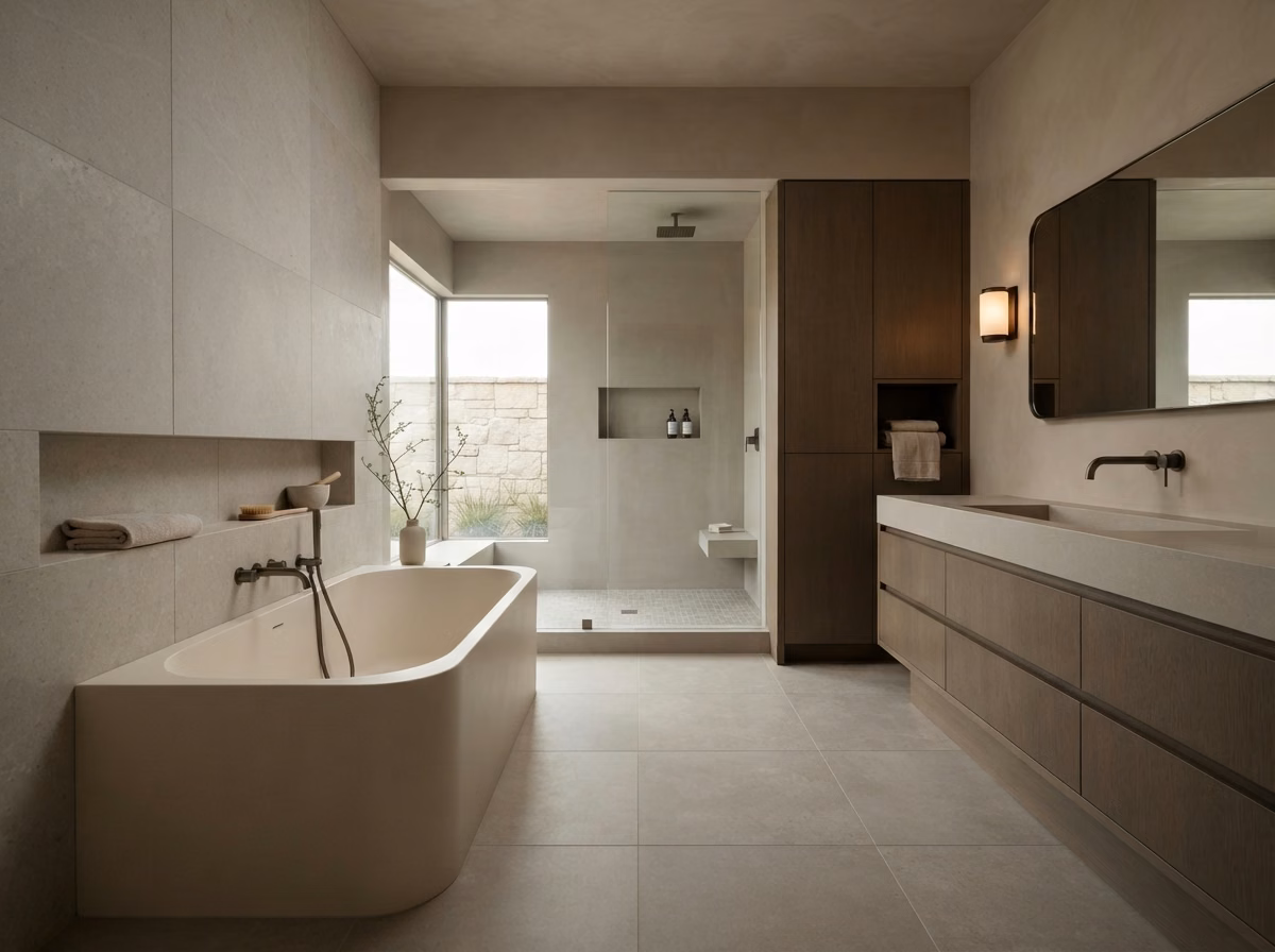 Japandi Bathroom in Orange County.