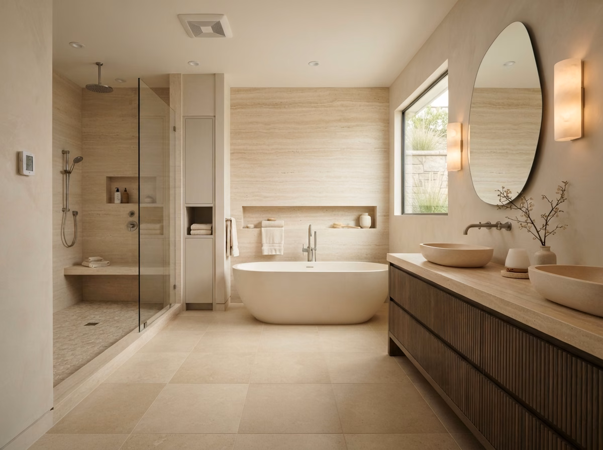 Spa Inspired Bathroom Style in Orange County.