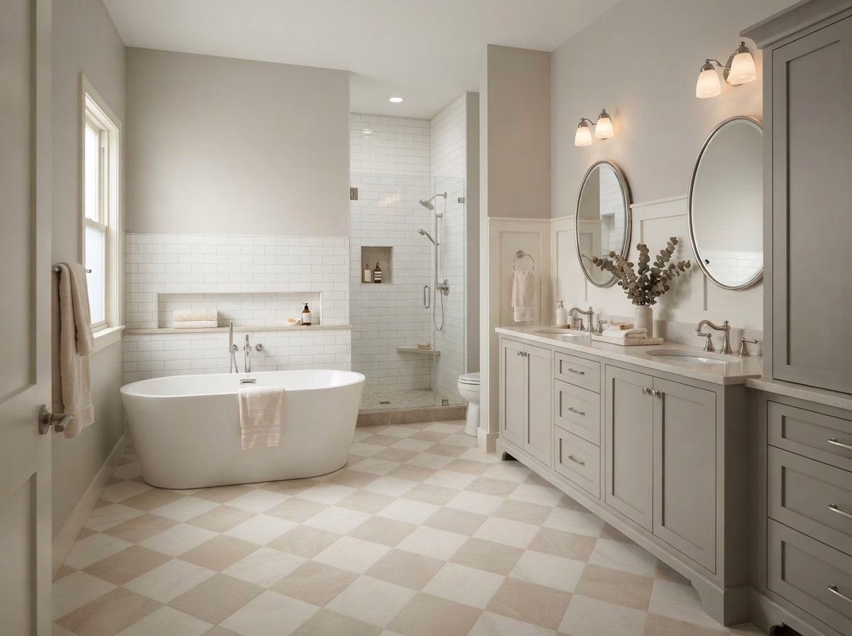 Transitional Bathroom in Orange County.