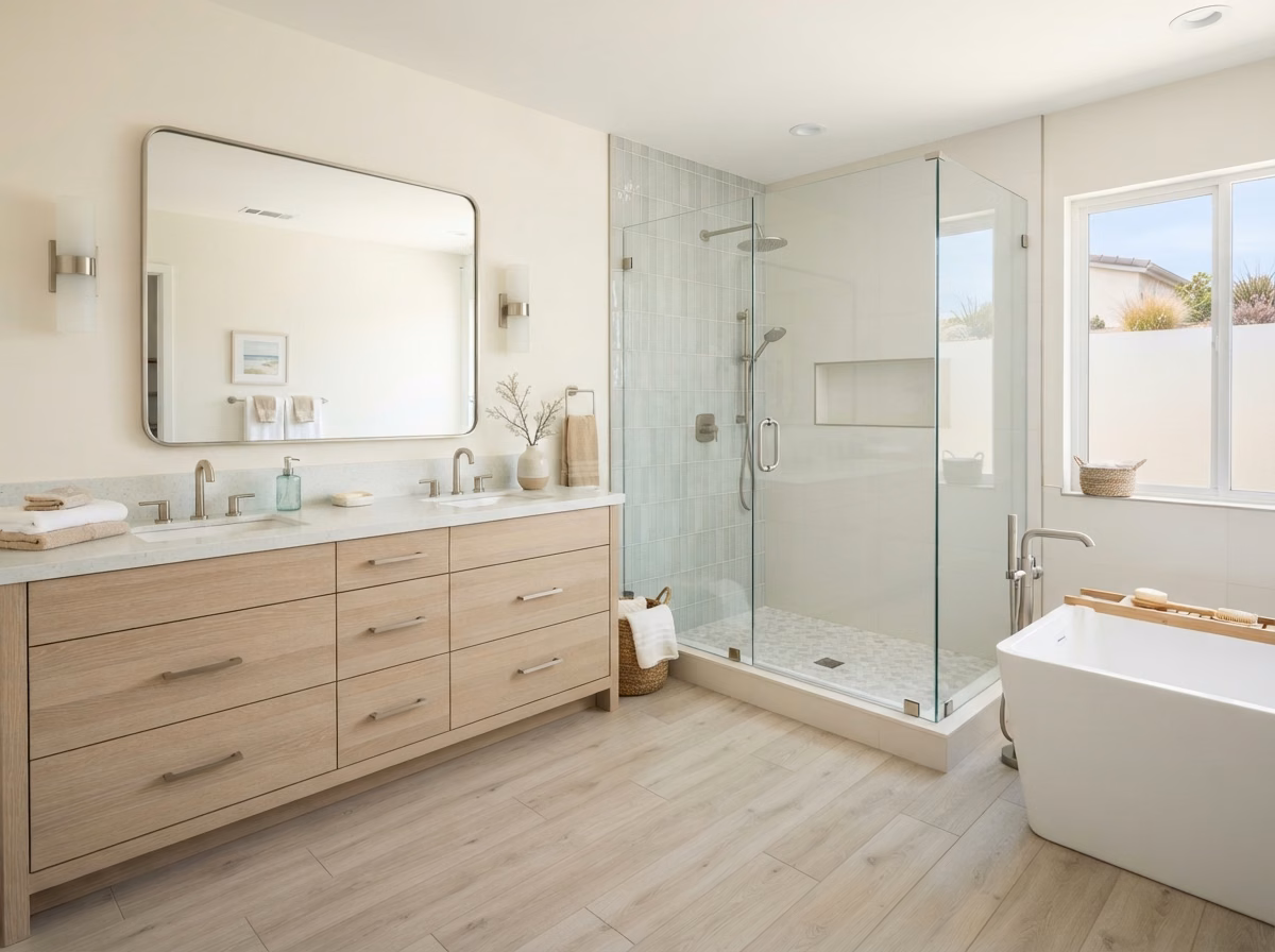 Coastal California Bathroom in Orange County.