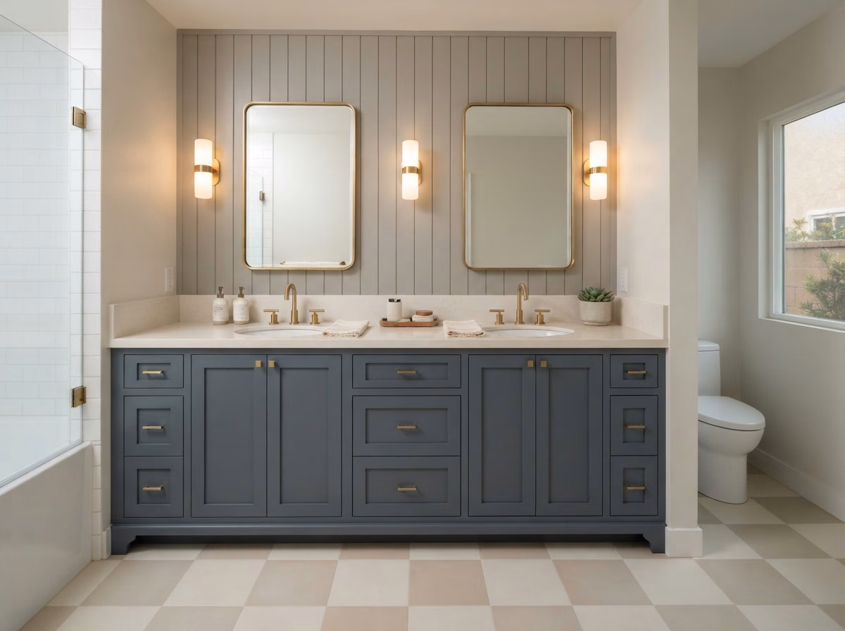Double Vanity Install Anaheim in Orange County.