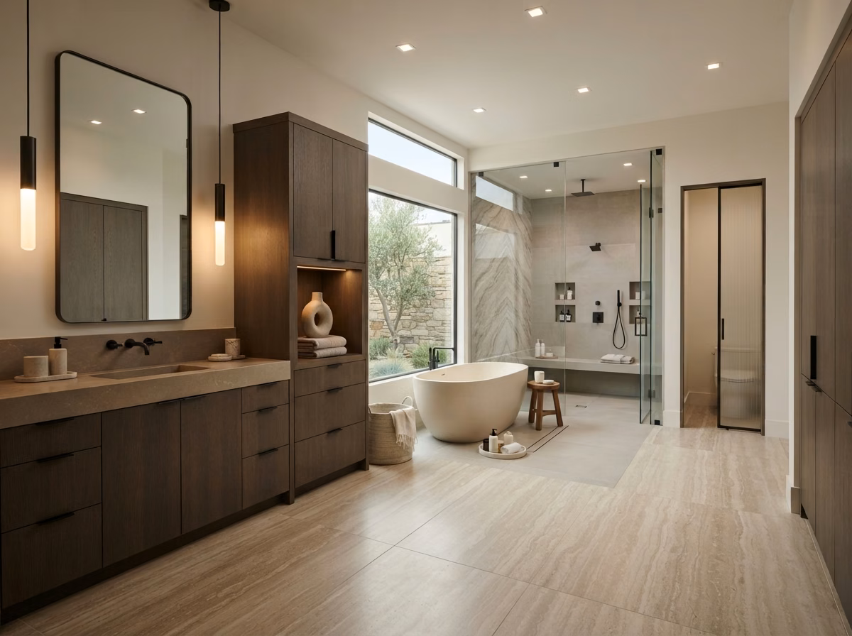 Large Open Concept Bathroom in Orange County.