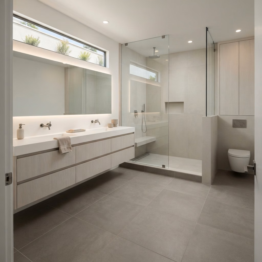 Modern Minimalist Bathroom in Orange County.