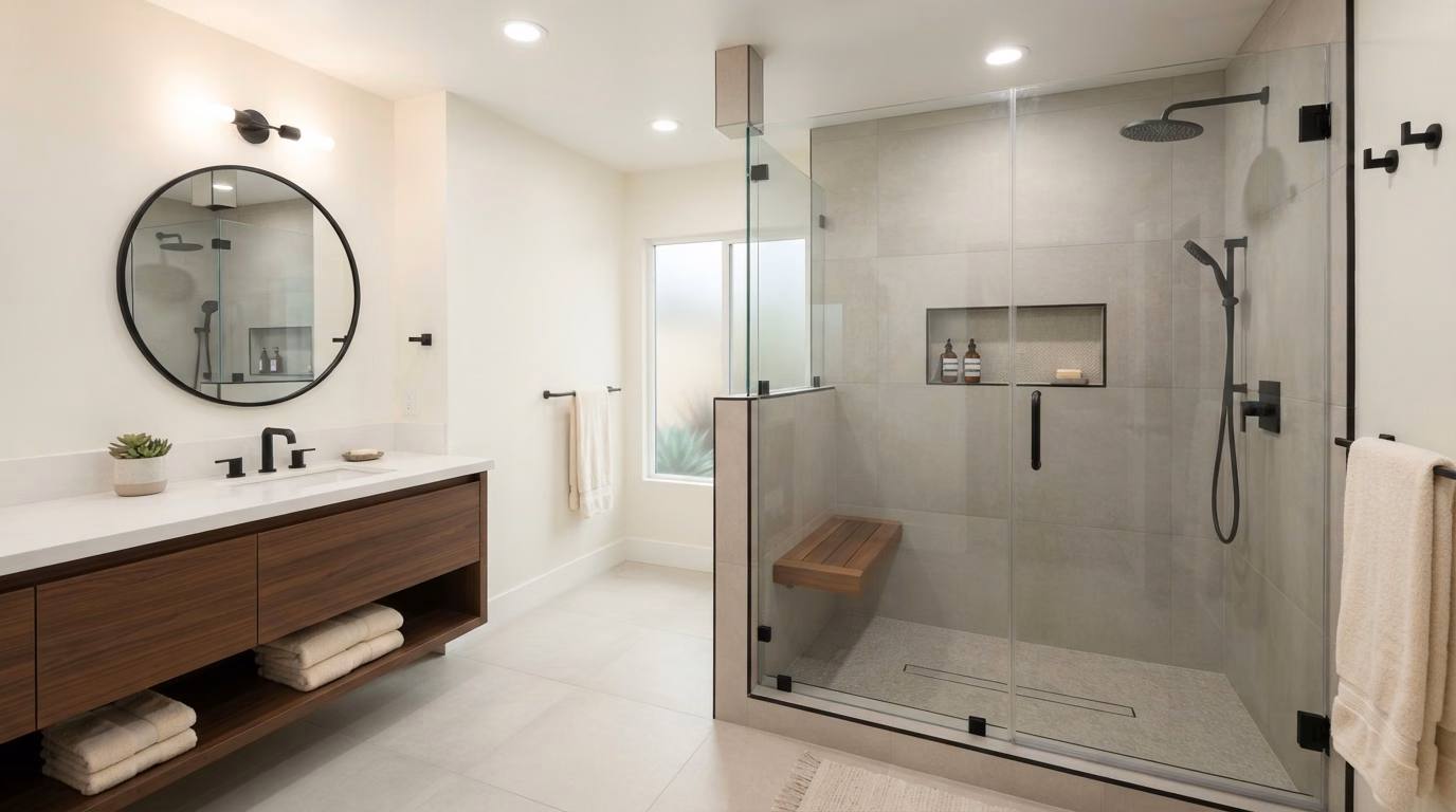 Shower in Orange County.