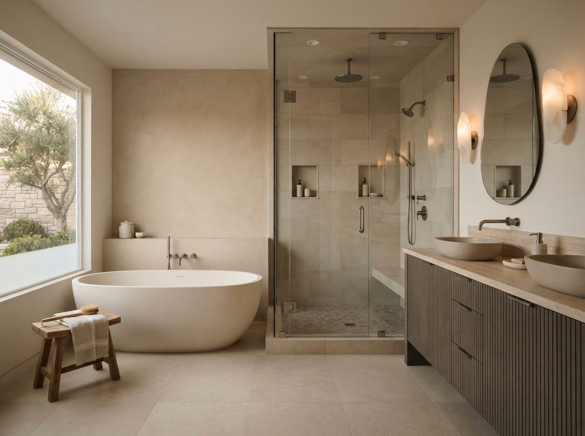 Spa-Inspired Bathroom in Orange County.