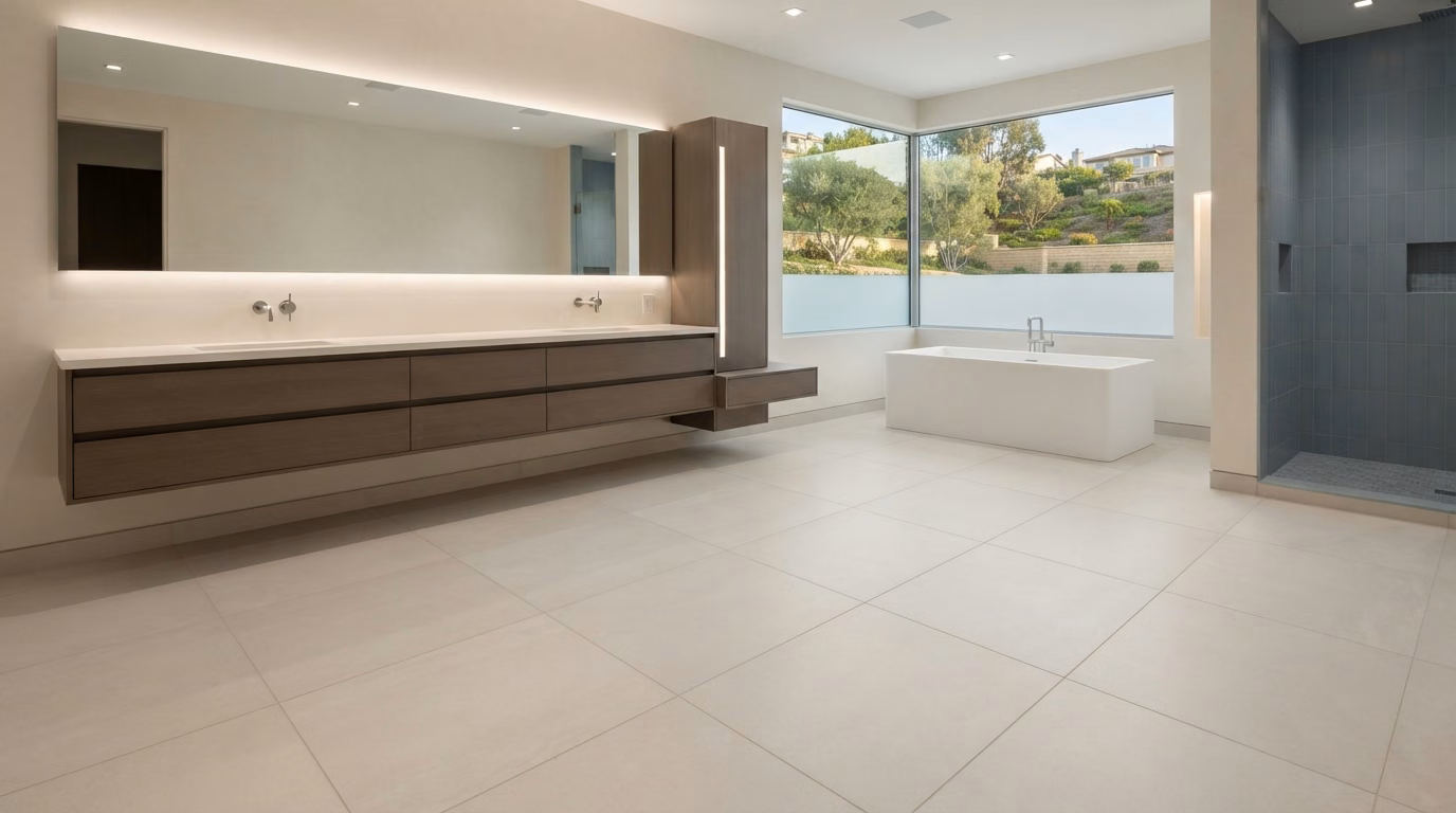 Large Format Tile Flooring in Orange County.
