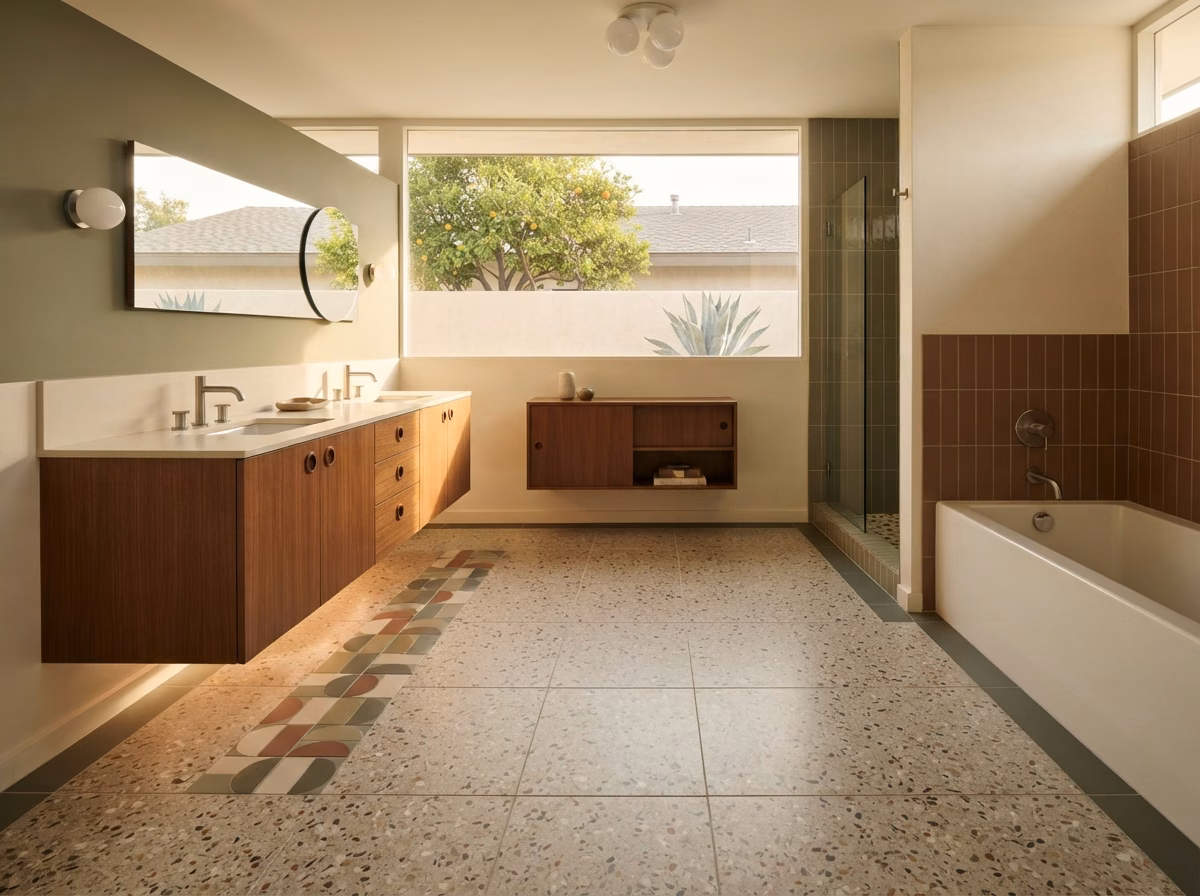 Mid Century Modern Flooring Design | Orange County Mid Century Modern Flooring Design in Orange County.