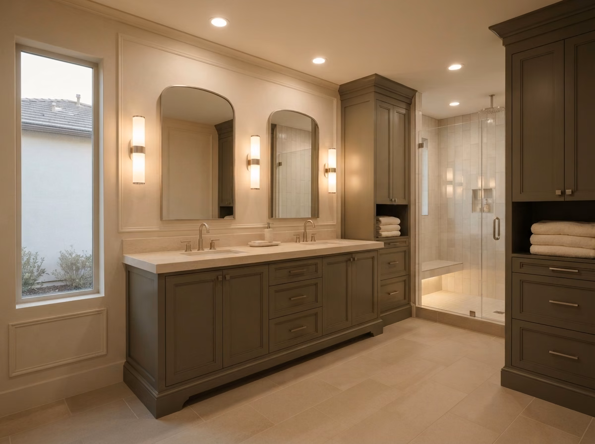Bathroom Lighting Design Problem Middle in Orange County.