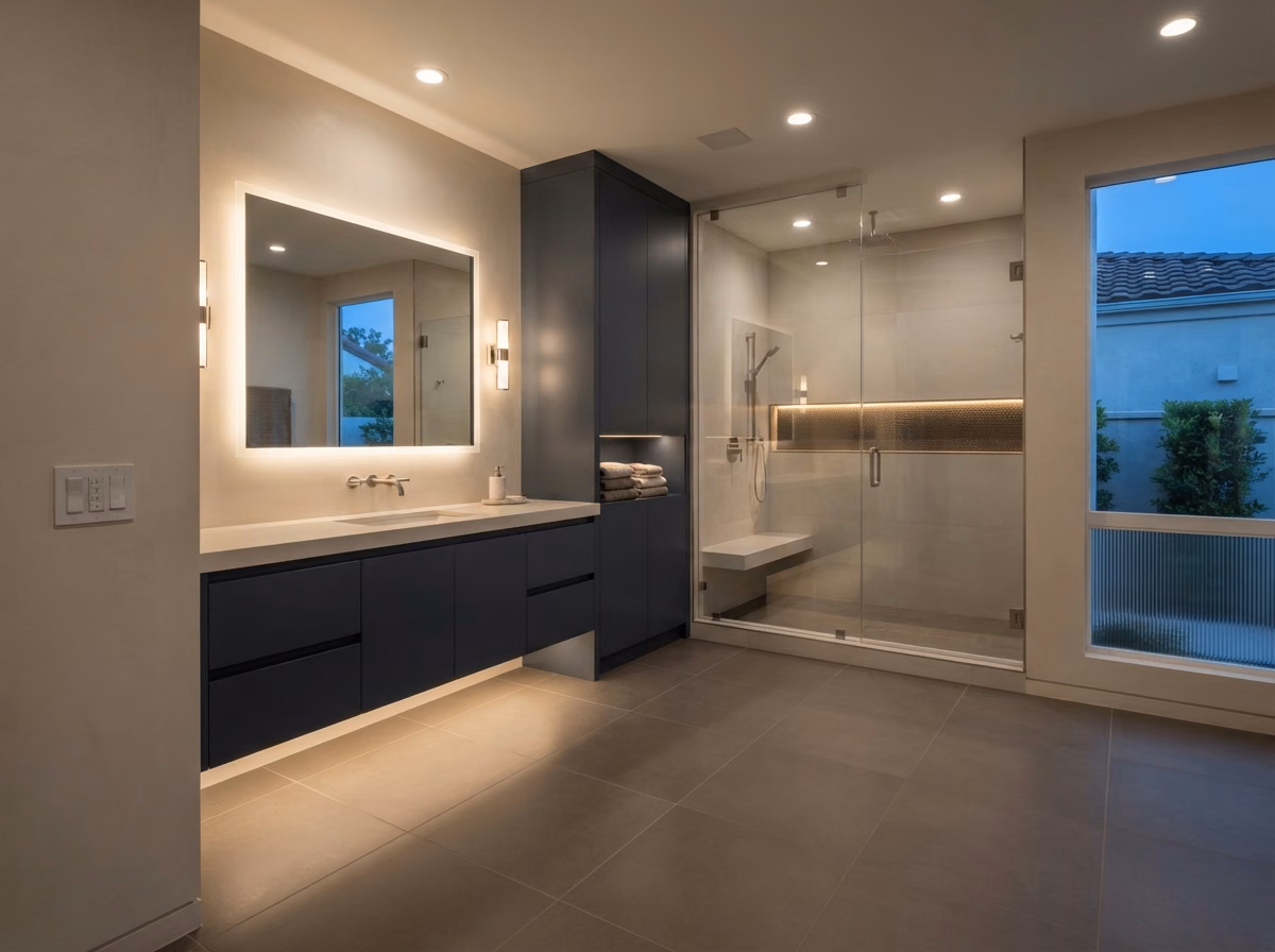Bathroom Lighting Design Problem Right in Orange County.