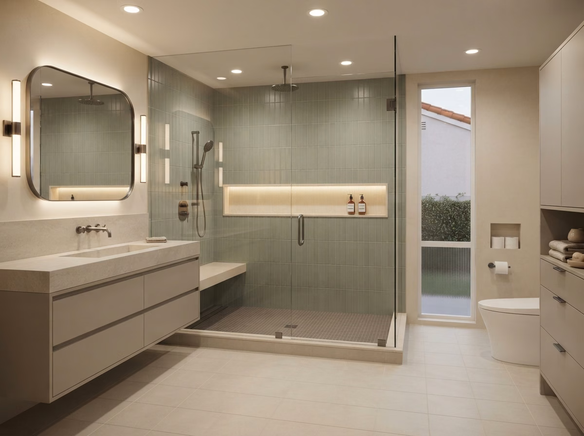 Shower Lighting Wet Zone in Orange County.