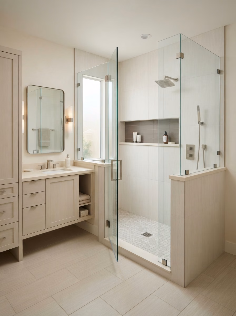 Frameless Glass Enclosure Irvine in Orange County.
