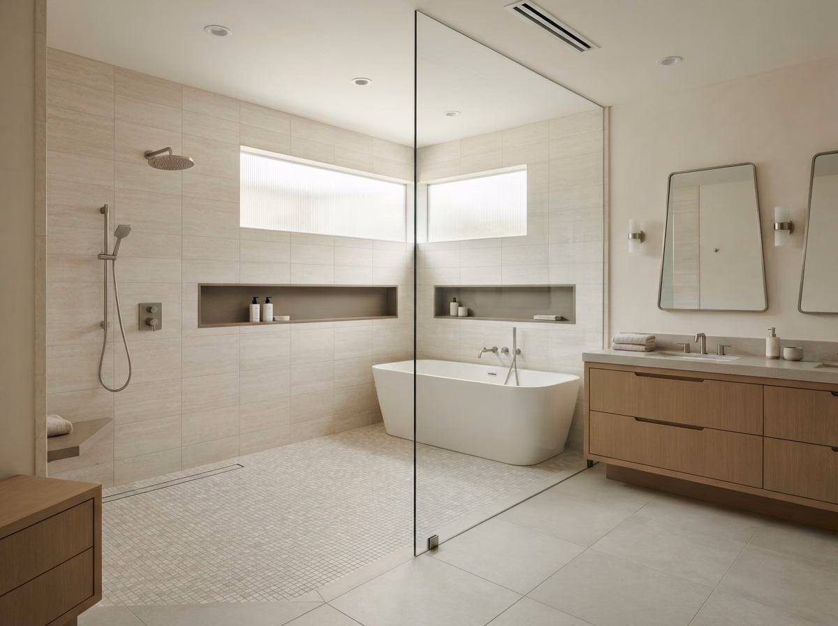 Spa Wet Room Shower in Orange County.