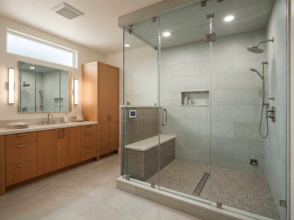 Steam Shower Design in Orange County.