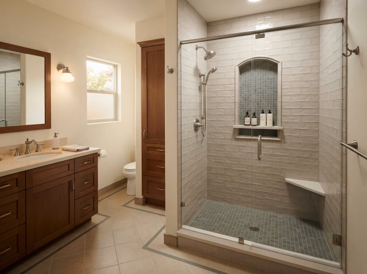 Subway Tile Classic Shower in Orange County.
