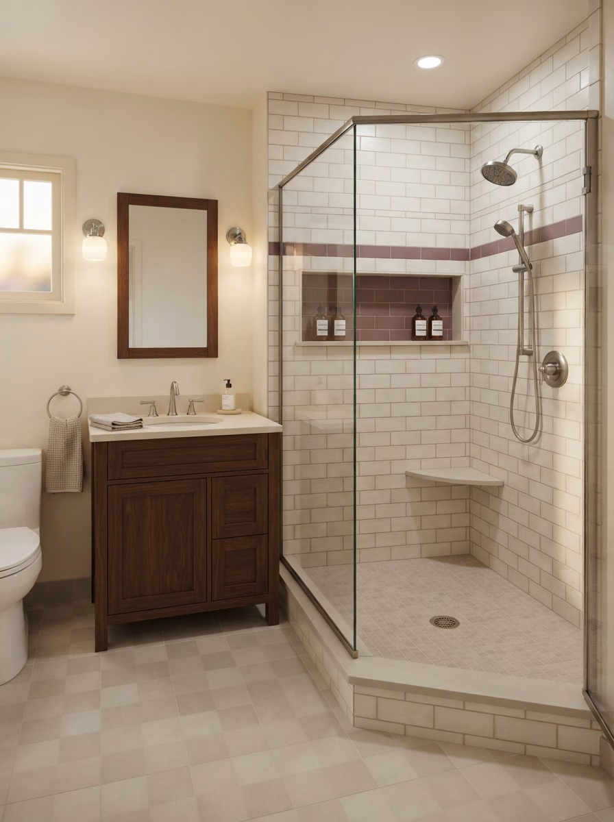 Subway Tile Shower Fullerton in Orange County.