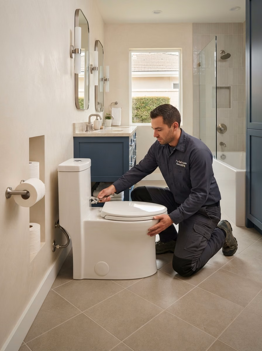 Connect Water Line Toilet in Orange County.