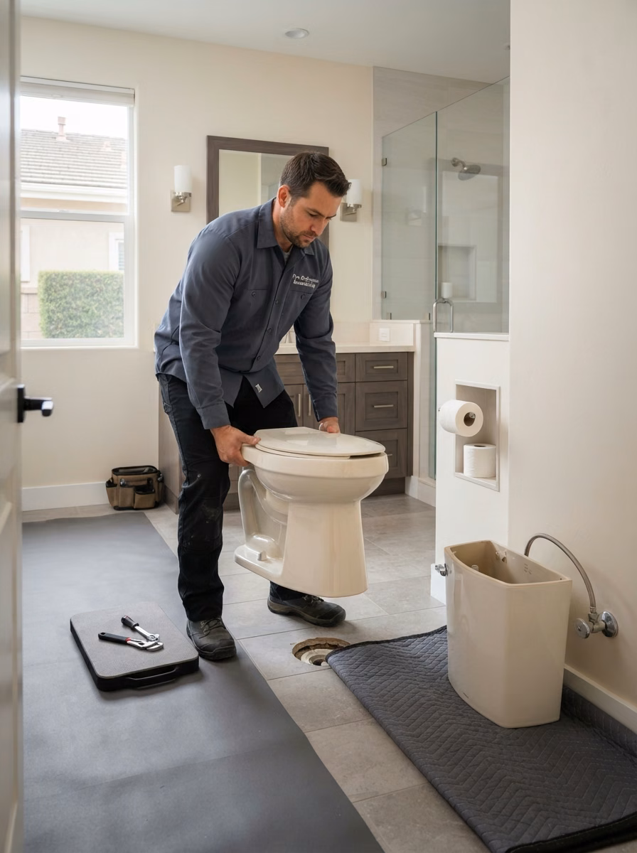 Remove Existing Toilet in Orange County.