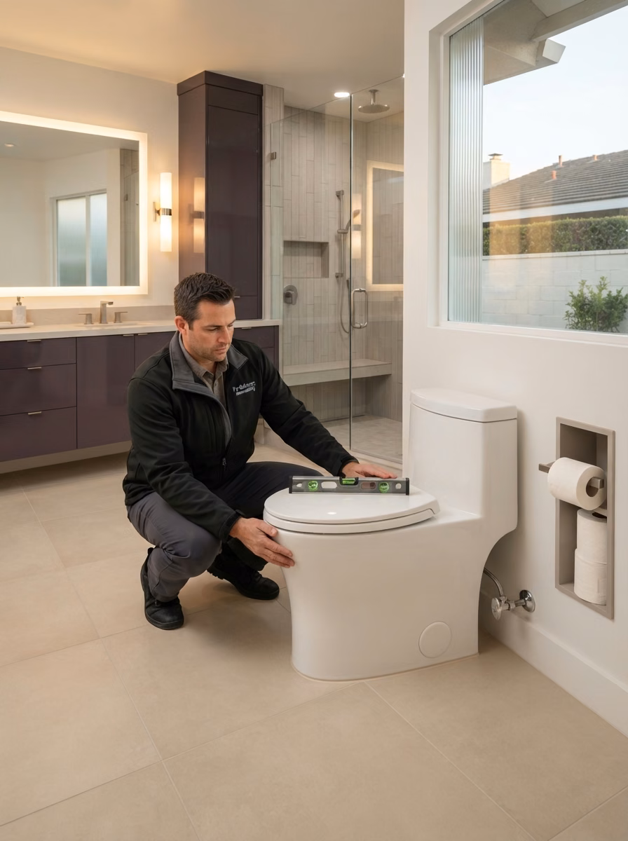 Test Level Final Check Toilet in Orange County.