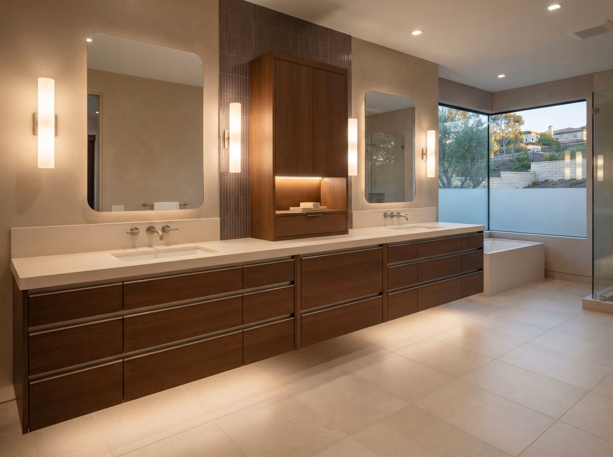 Double Sink Vanities in Orange County.