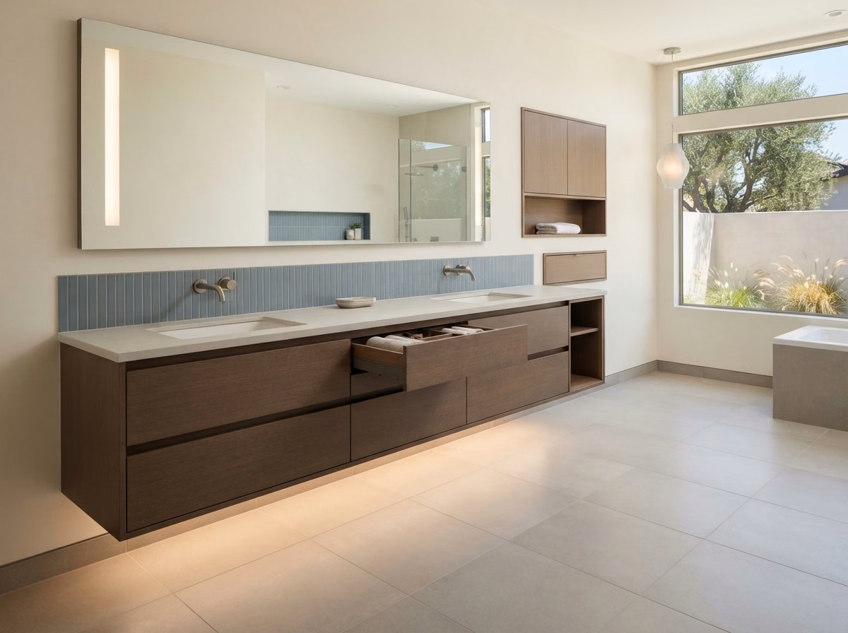 Floating Wall Mounted Vanities in Orange County.