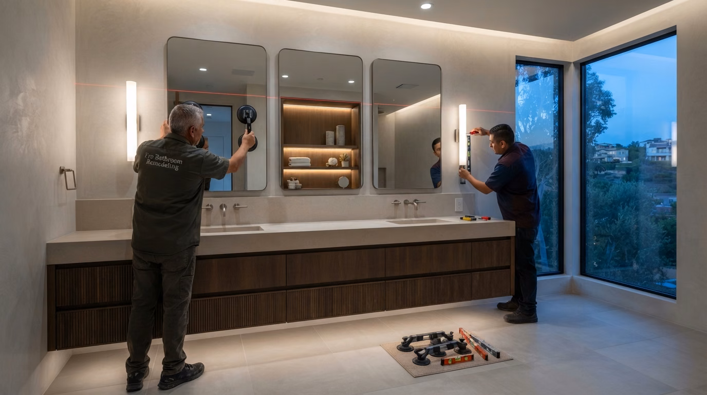 Mirror Lighting Installation in Orange County.