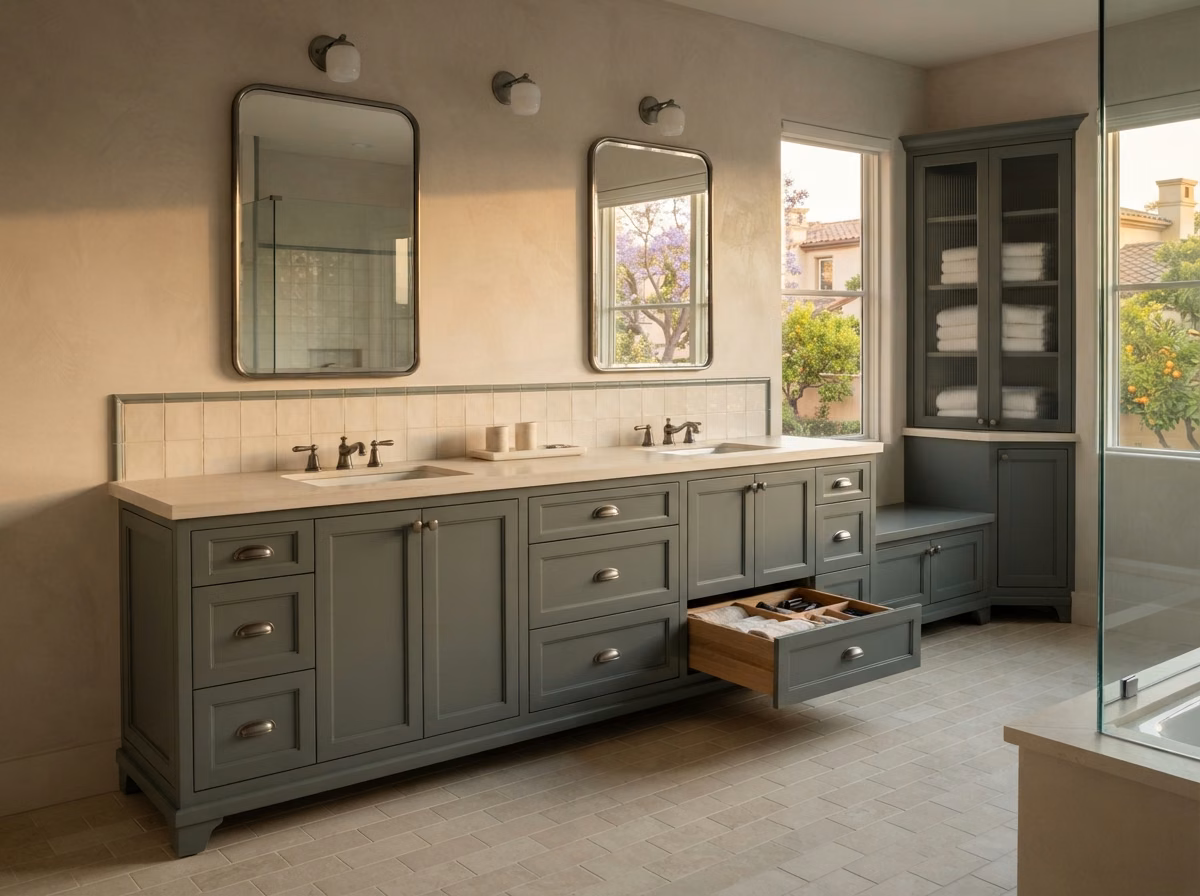 Traditional Transitional Vanity in Orange County.