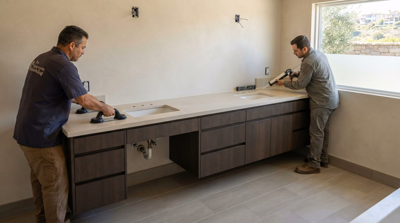 Vanity Countertop Installation in Orange County.