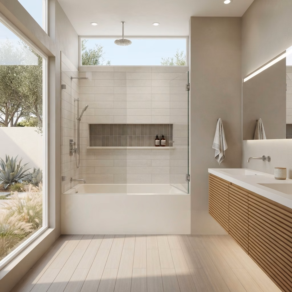 Alcove Tub with Shower Costa Mesa in Orange County.