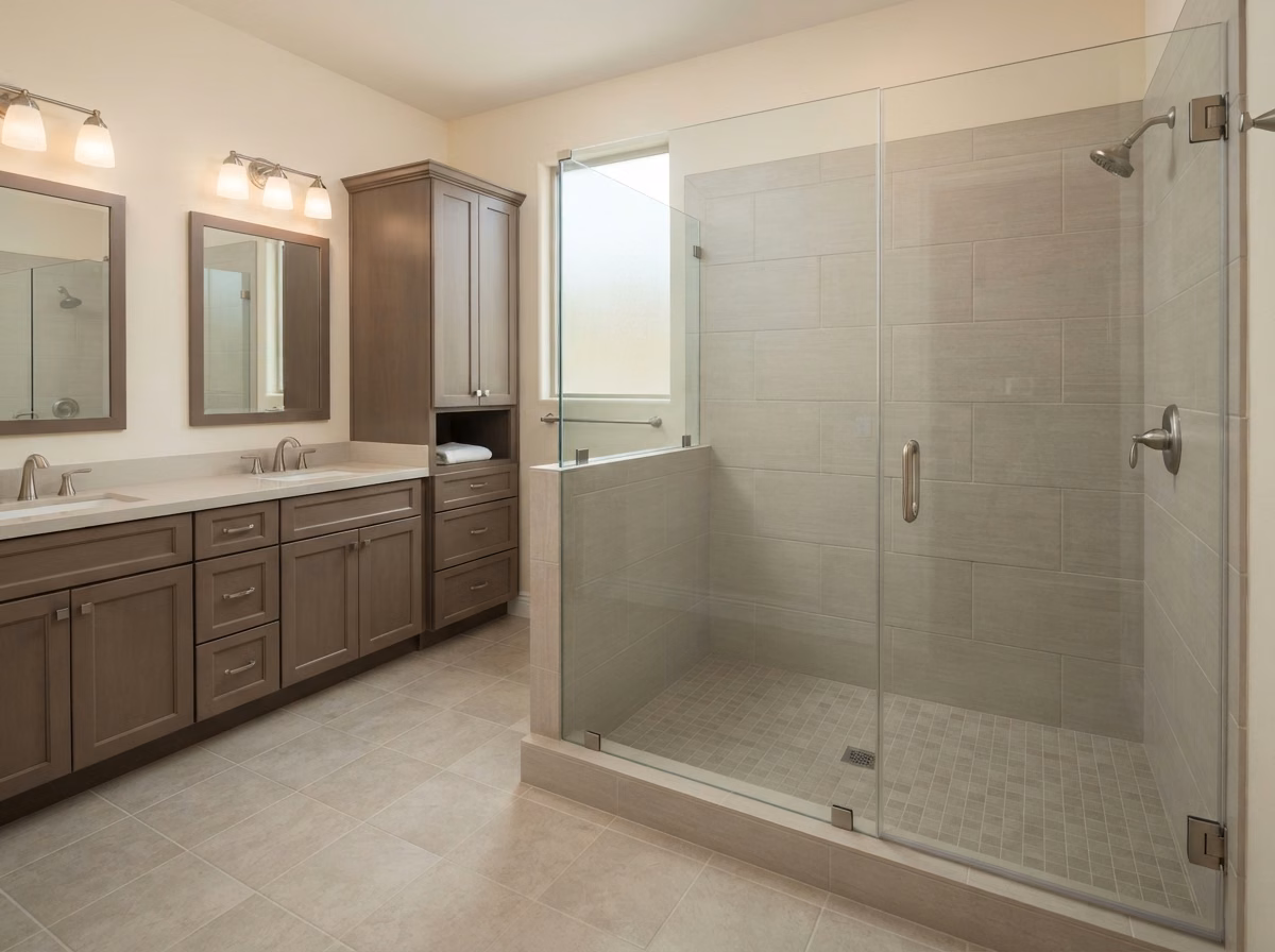 Shower to Tub Before in Orange County.