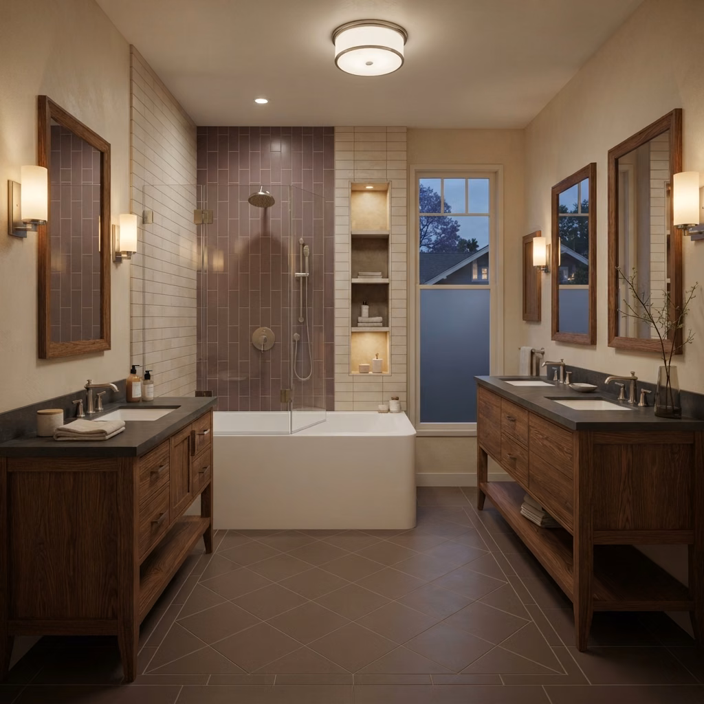 Soaking Tub with Tile Fullerton in Orange County.