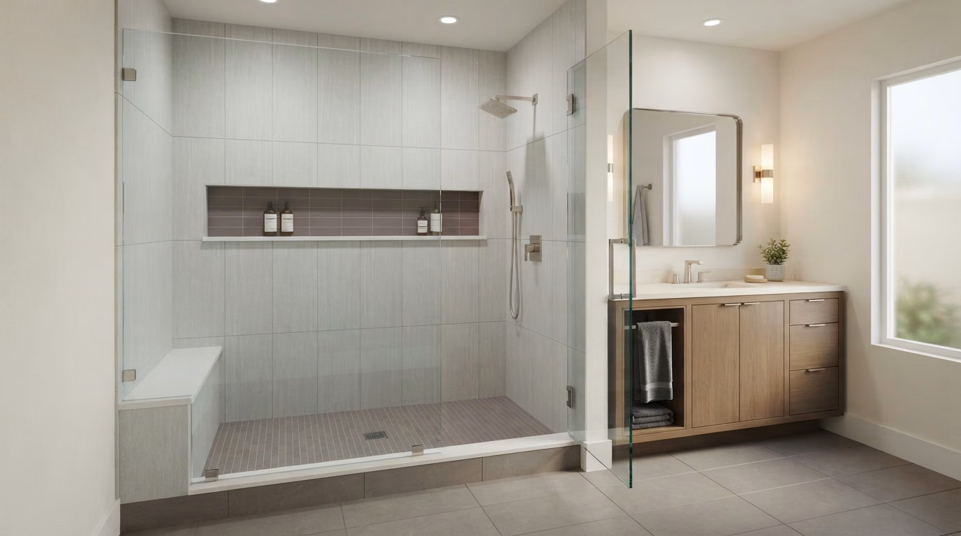 Frameless Glass Walk in Irvine in Orange County.