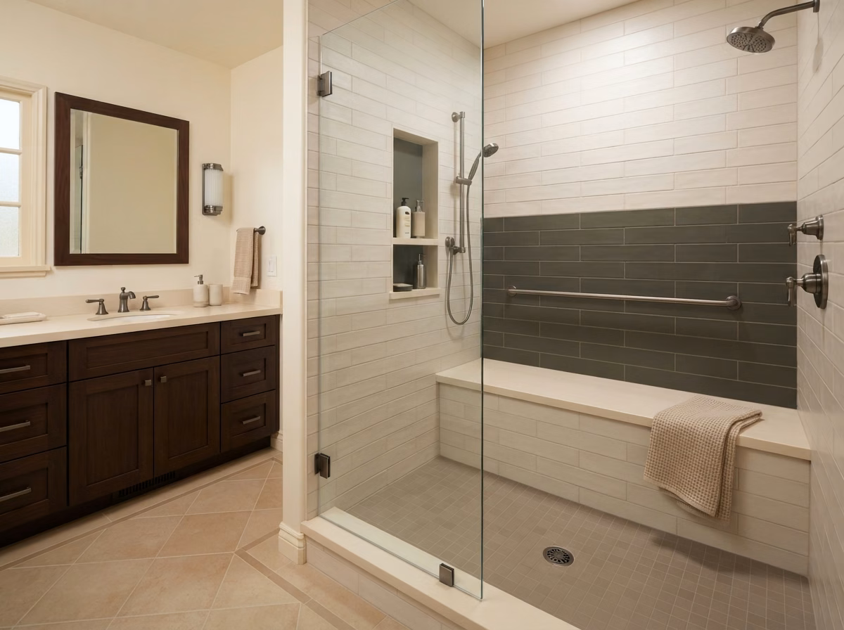 Walk in with Bench Fullerton in Orange County.