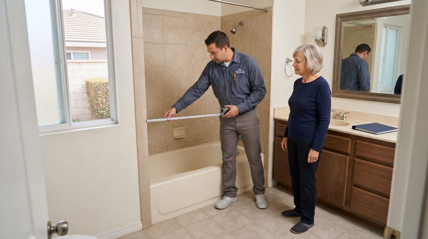 Walk in Tub Installation Process Left in Orange County.