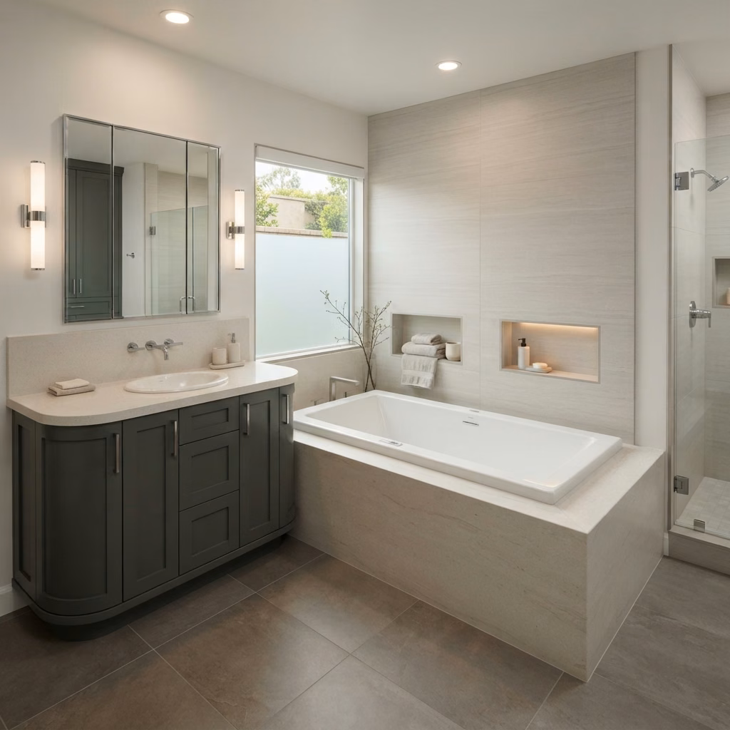 Bathtub service tile in Orange County.