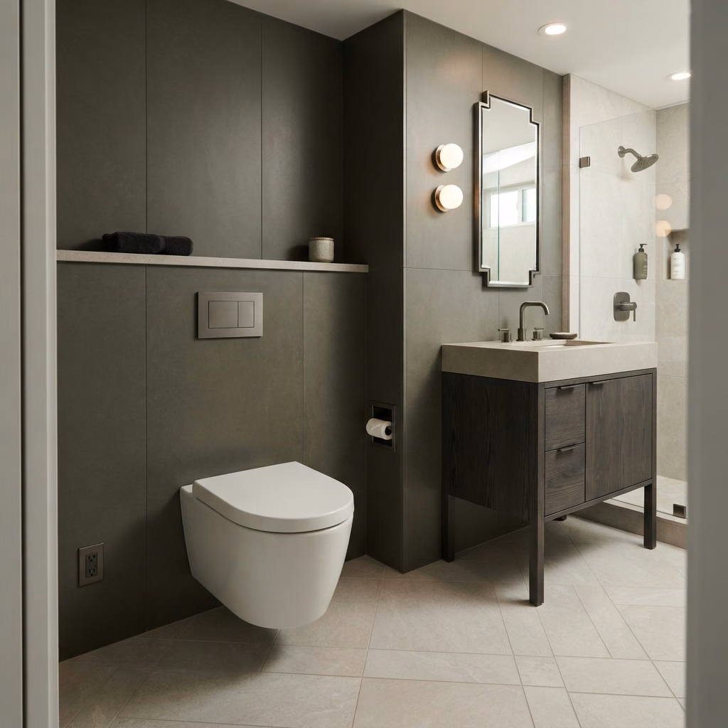 Toilet service tile in Orange County.