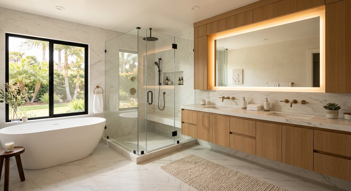 Completed Orange County bathroom remodel